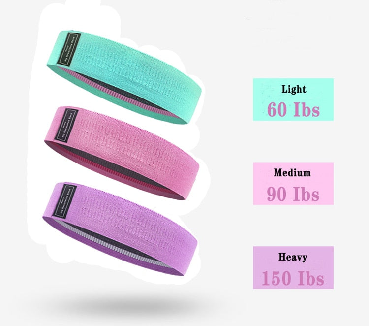 3pcs Fabric Resistance Bands