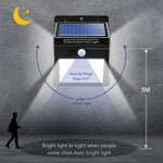 LED Outdoor Solar Wall Lamp PIR Motion Sensor