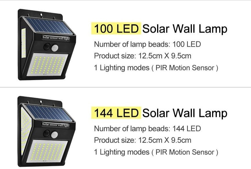 LED Outdoor Solar Wall Lamp PIR Motion Sensor