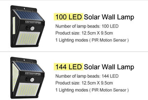 LED Outdoor Solar Wall Lamp PIR Motion Sensor