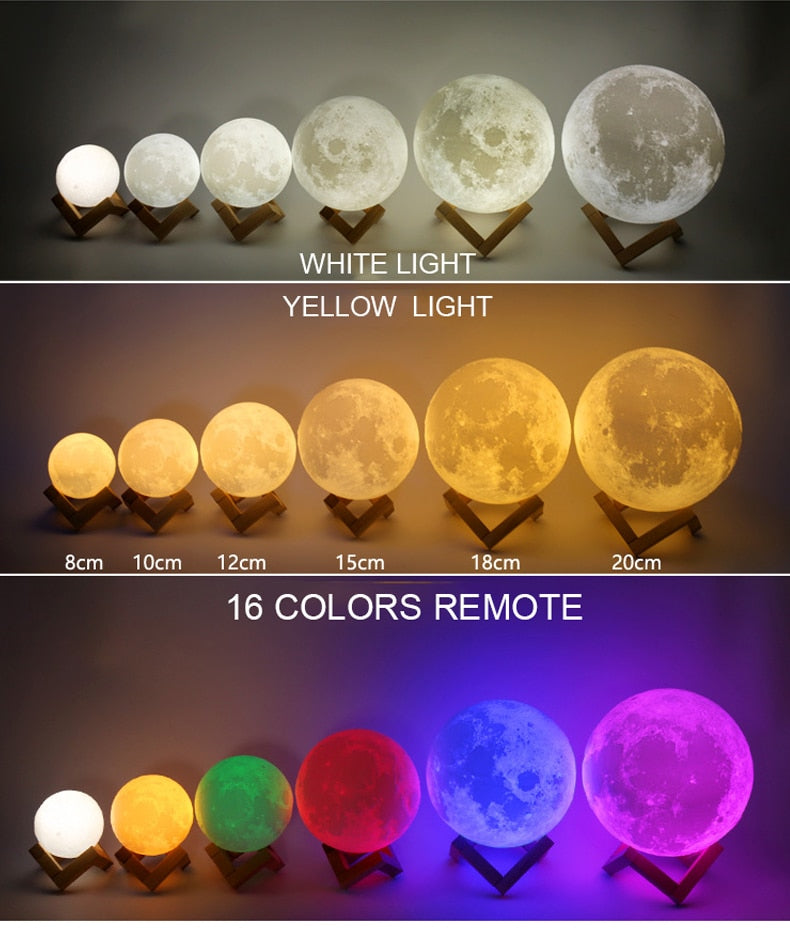 3D  LED Moon Lamp