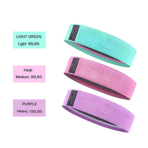 3pcs Fabric Resistance Bands